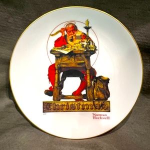 Norman Rockwell Gorham Series Santa Plate